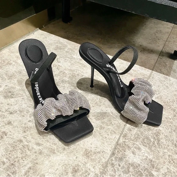 Alexander Wang Black Heels with Crystal Accents